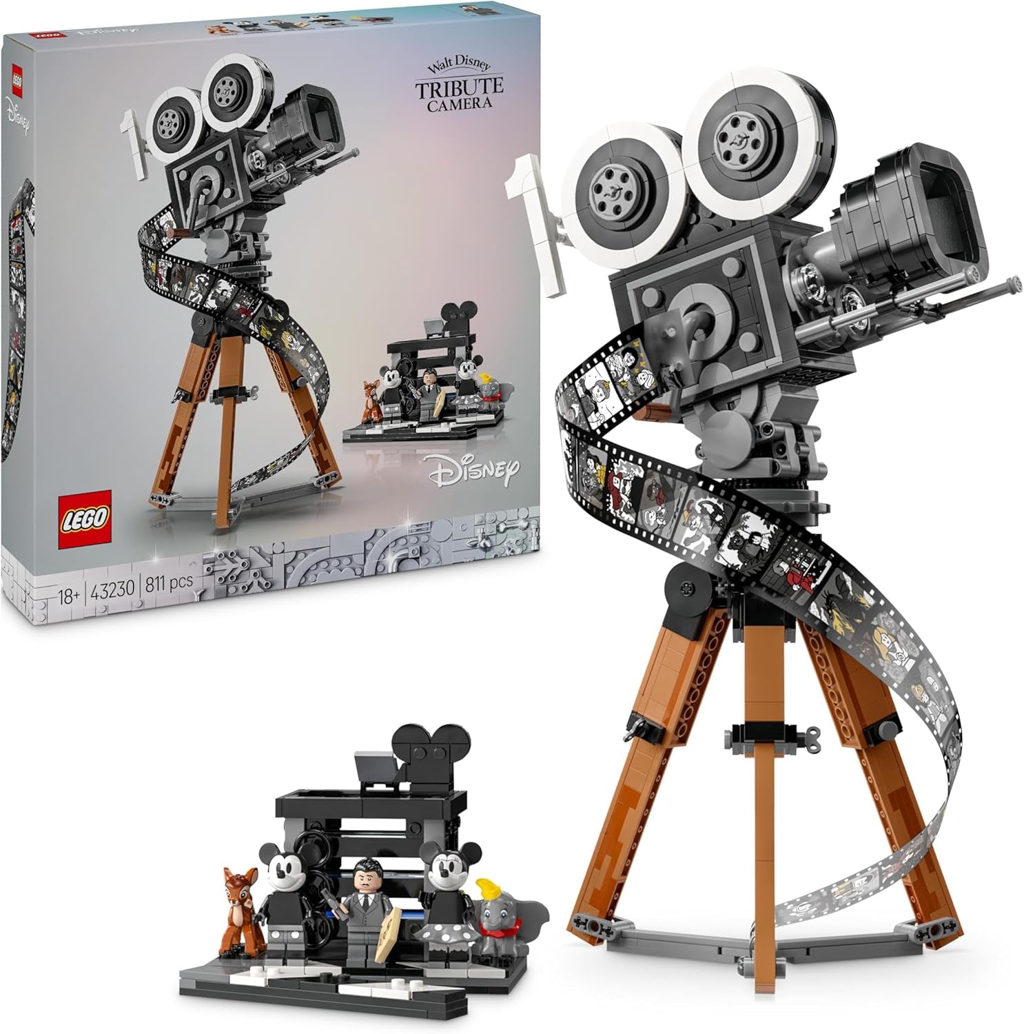 LEGO | Disney-Kamera – Hommage an Walt Disney, Set für Erwachsene mit Mickey- und Minnie-Maus-Minifiguren, Bambi- und Dumbo-Figuren, Geschenk für Frauen, Männer und Fans, Ausstellung 43230 Bausätze Besuchen Sie den LEGO-Store Modern