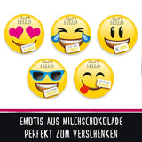 HALLO Mini-Schokoladen-Emoticons | 164 g | Ca. 27 coole Emoticons in verschiedenen Designs, hergestellt aus feinster Vollmilchschokolade | Schokoladengeschenk für Kinder | Zur Dekoration (2er Pack)