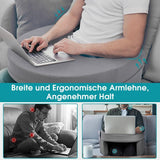 Lesekissen für Bett und Sofa, Gaming-Schoßkissen, Laptop-Schoßkissen, Gaming-Kissen mit Armlehnen und Seitentasche, für Erwachsene zum Spielen, Lesen, Fernsehen, Gaming auf der Couch