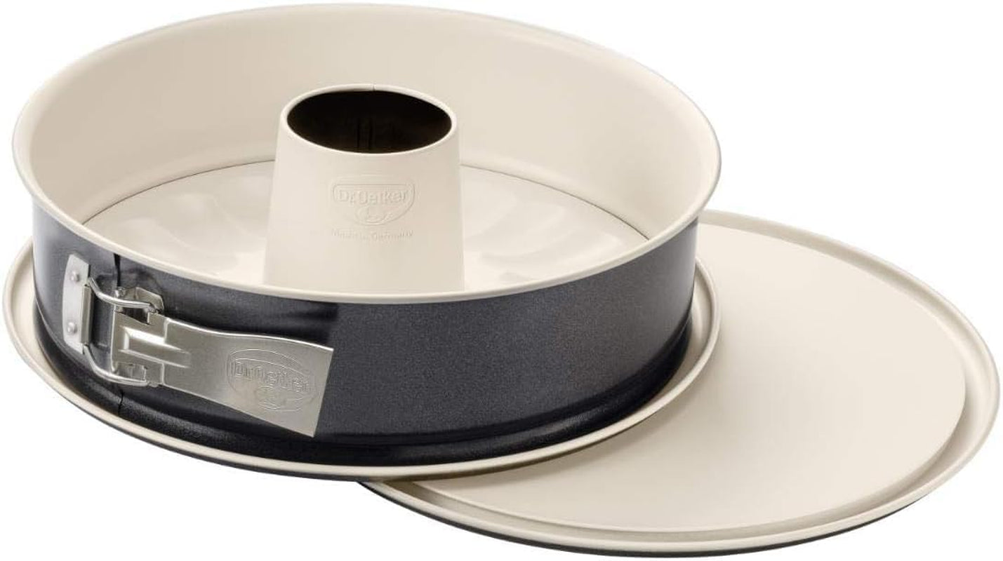 Dr. Oetker Gugelhupfform Ø 22 Cm BACK-TREND, Backform Für Gugelhupf, Runde Bundform Aus Stahl Mit Keramisch Verstärkter Antihaft-Beschichtung (Farbe: Creme/Anthrazit), Menge: 1 Stück Formen und Bleche zum Backen Naty Shop Springform 26Cm 2 Böden