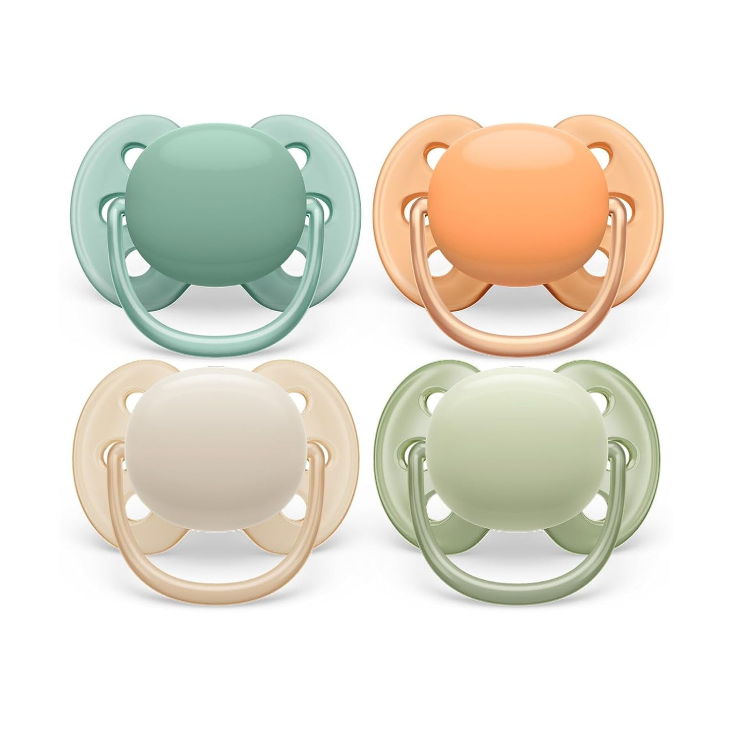 Philips AVENT Ultra Soft Schnuller – Packung mit 4 extra weichen BPA-freien Schnullern für Babys im Alter von 0–6 Monaten, inklusive Tragetasche und Sterilisation (Modell SCF091/35)