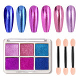 GZMAYUEN Chrom Pulver Für Nägel 6 Farbe Mirror Chrome Nail Powder Pigment Powder Nail Art