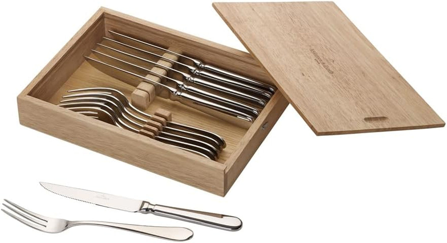 Villeroy und Boch Oscar Steakbesteck-Set, 12-teilig, für bis zu 6 Personen, Edelstahl, spülmaschinenfest Naty Shop