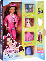 Simba 105953975 – Kawaii Hi Dress-Up Lucy Puppe (26 cm) – bewegliche Friseur-Modepuppe, Langhaar-Hasenpuppe und Zubehör, Spielzeug für Kinder ab 4 Jahren