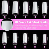 500 Stück französische künstliche Nagelspitzen, Acryl, künstliche Nagelspitzen, Set, Nagelverlängerungen, Nagelspitzen, künstliche Nägel, Zubehör mit 4 Stück Nageldesign-Kleber, Gel-Nägel, natürlich