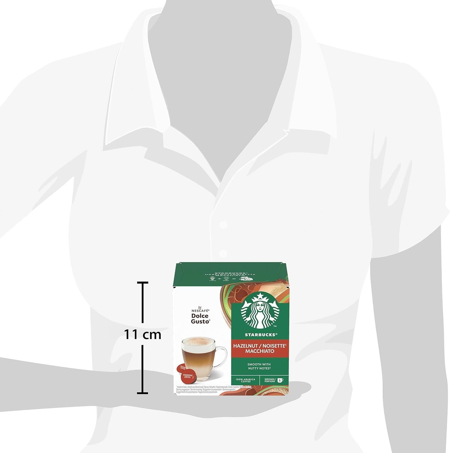STARBUCKS Hazelnut Macchiato von Nescafé Dolce Gusto, Dunkle Röstung, Kaffeekapseln 6 x 12 (72 Kapseln)