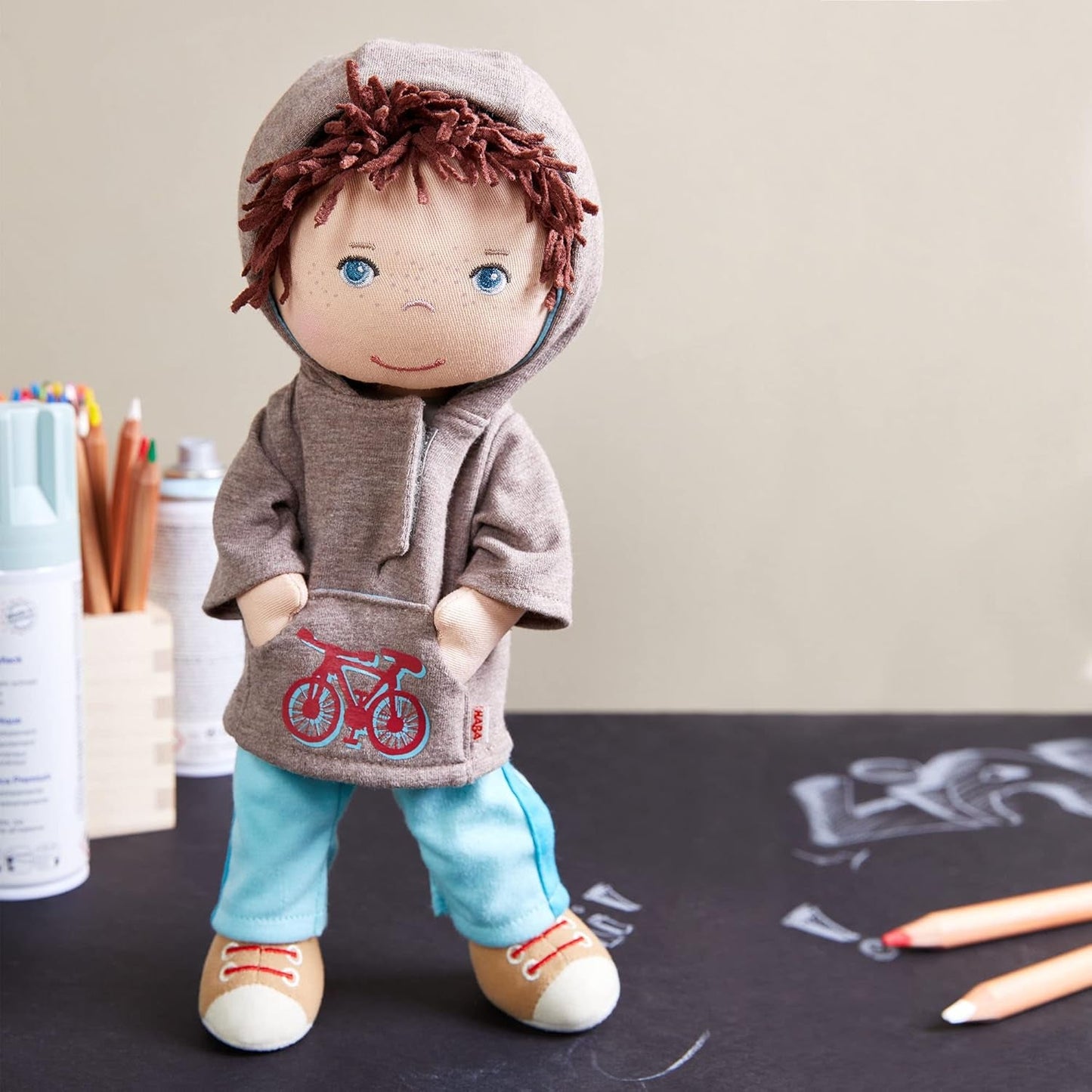 HABA Lian Puppe – Weiche Stoffpuppe 30 cm, ideal für Babys und Kleinkinder, waschbar und leicht an- und auszuziehen, ab 18 Monaten – 1302109001