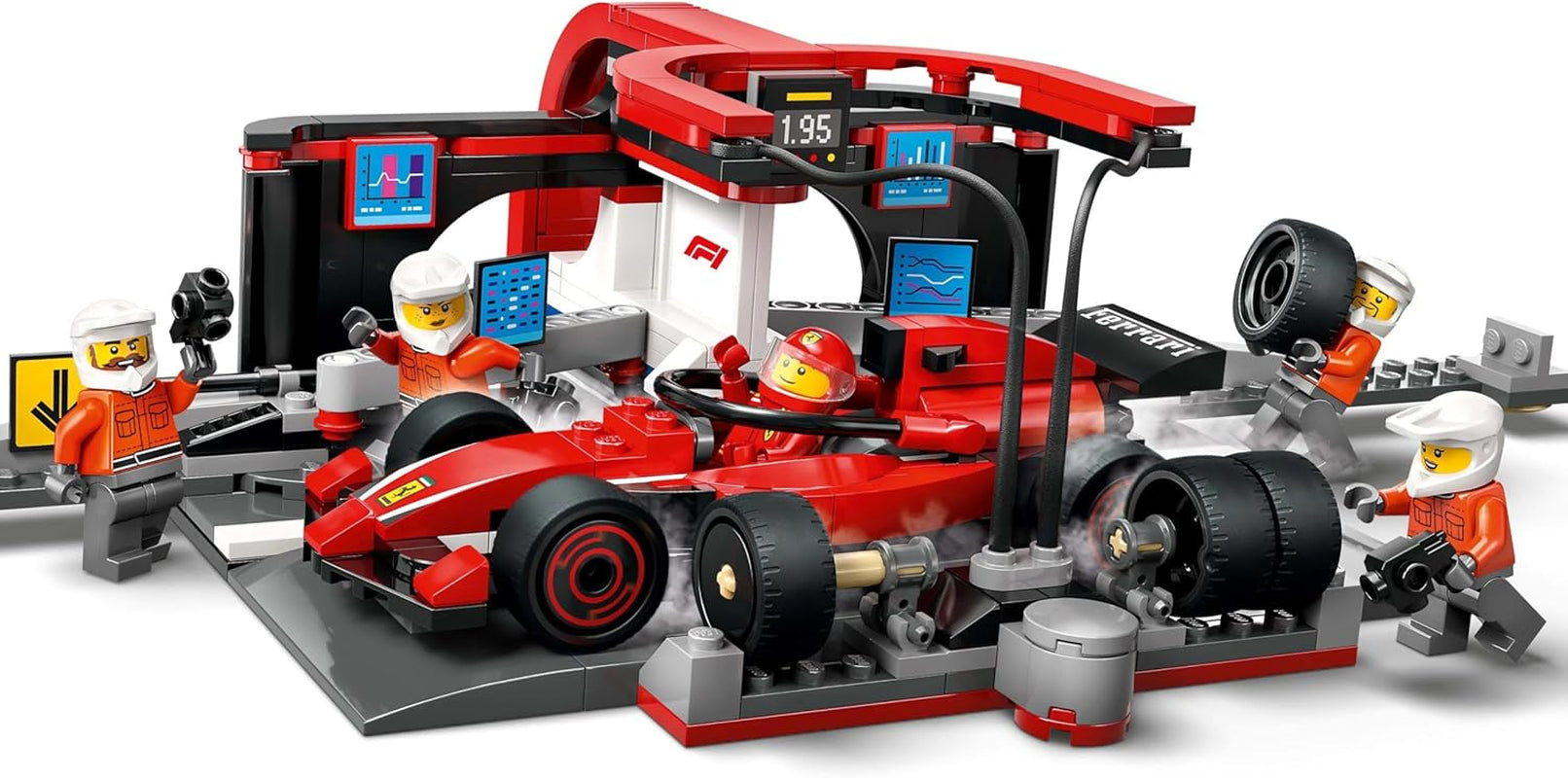LEGO City F1 Boxenstopp mit Team und Ferrari Speedster – Formel-1-Boxenstopp-Set mit 1 Rennfahrer und 4 mechanischen Minifiguren – Rennauto-Spielzeug für Jungen und Mädchen ab 6 Jahren – 60443 Bausets. Besuchen Sie den LEGO-Store