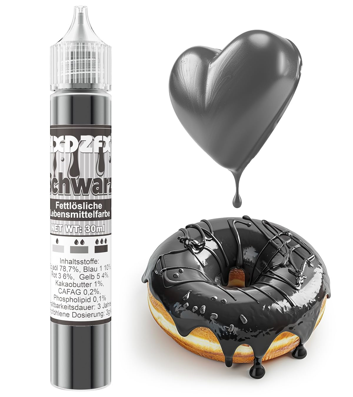Fettlösliche Lebensmittelfarbe – 30 ml konzentrierte Lebensmittelfarbe auf Ölbasis für Schokolade, Lebensmittelfarben-Set für Kuchendekoration, Fondant, Buttercreme, Backen, Basteln (Marineblau)