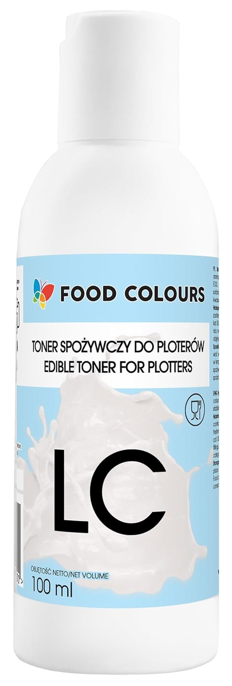 Lebensmittelfarben-Set mit essbaren Tinten für Plotter 6 x 100 ml | Helles Cyan | Cyan | Helles Magenta | | Magenta | Gelb | Schwarz | Essbarer Druck, Oblatenpapierdruck, dekorativer Kuchenbelag