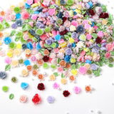 300 Stück Niedliche Blume Nail Charms, 3D Resin Floral Camelie Rose Nägel Charms Mit Perle, Gemischte Größe Bunte Flower Nägel Deko Für Frauen Nail Art Zubehör