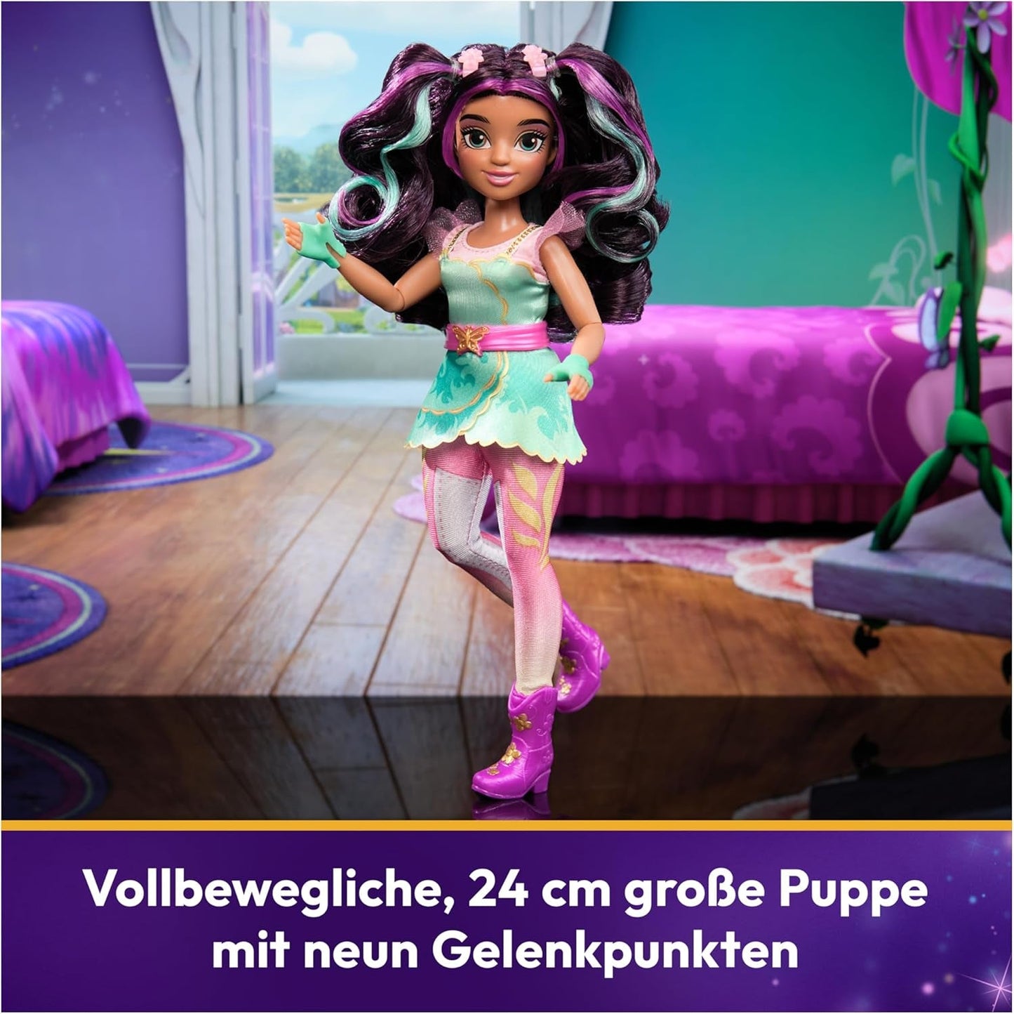 Unicorn Academy Knöchelpuppe Ava – die Originalpuppe zur beliebten Netflix-Serie, 24 cm groß und mit 7 Accessoires für fantasievolles Rollenspiel, für Kinder ab 4 Jahren