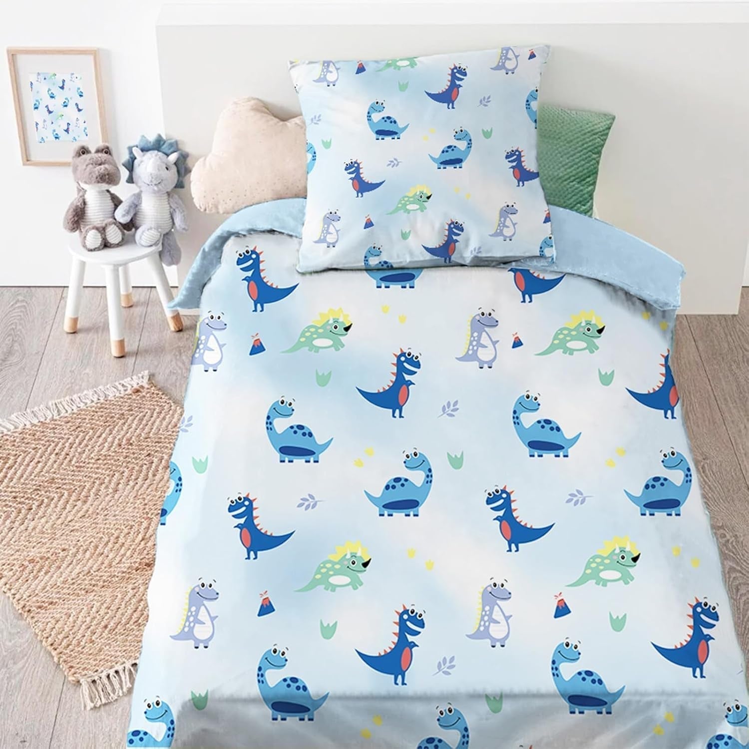 Bettwäsche für Jungen, verschiedene Modelle. Bettwäsche - Kinder Naty Shop Dinosaurier 135X200 cm + 80X80 cm