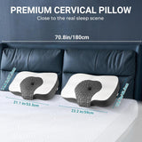Elviros orthopädisches Kissen aus Memory-Schaum, Nackenschmerzkissen, Schlafkissen, ergonomisches Nackenkissen, Nackenstützkissen, Anti-Schnarch-Kissen für Seitenschläfer, Bauchschläfer, weiß, orthopädische Nackenkissen, Naty Shop