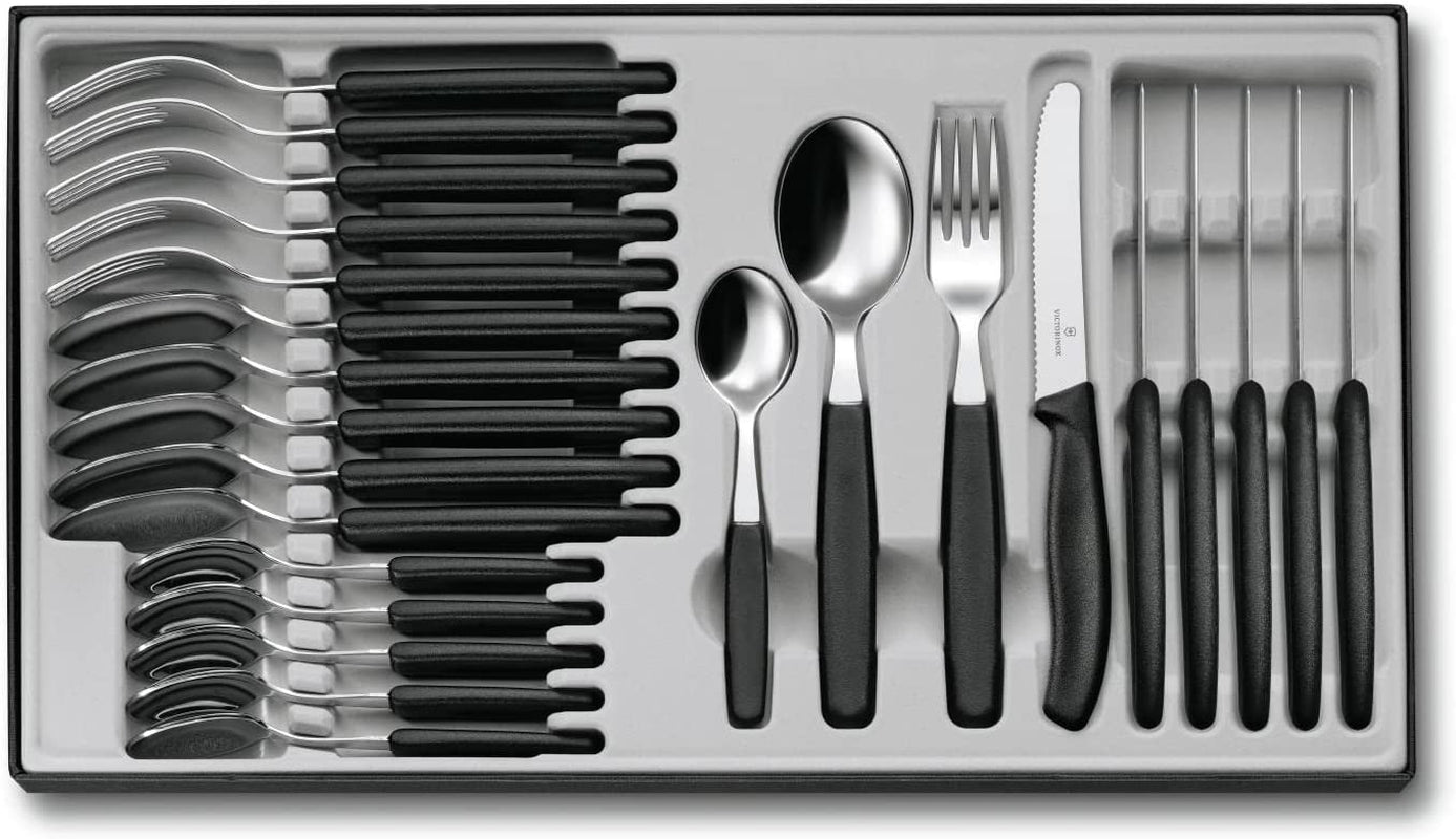 Victorinox Swiss Classic, Profibesteck, 24-teilig, extra scharfe Klinge, Wellenschliff, Edelstahl Naty Shop