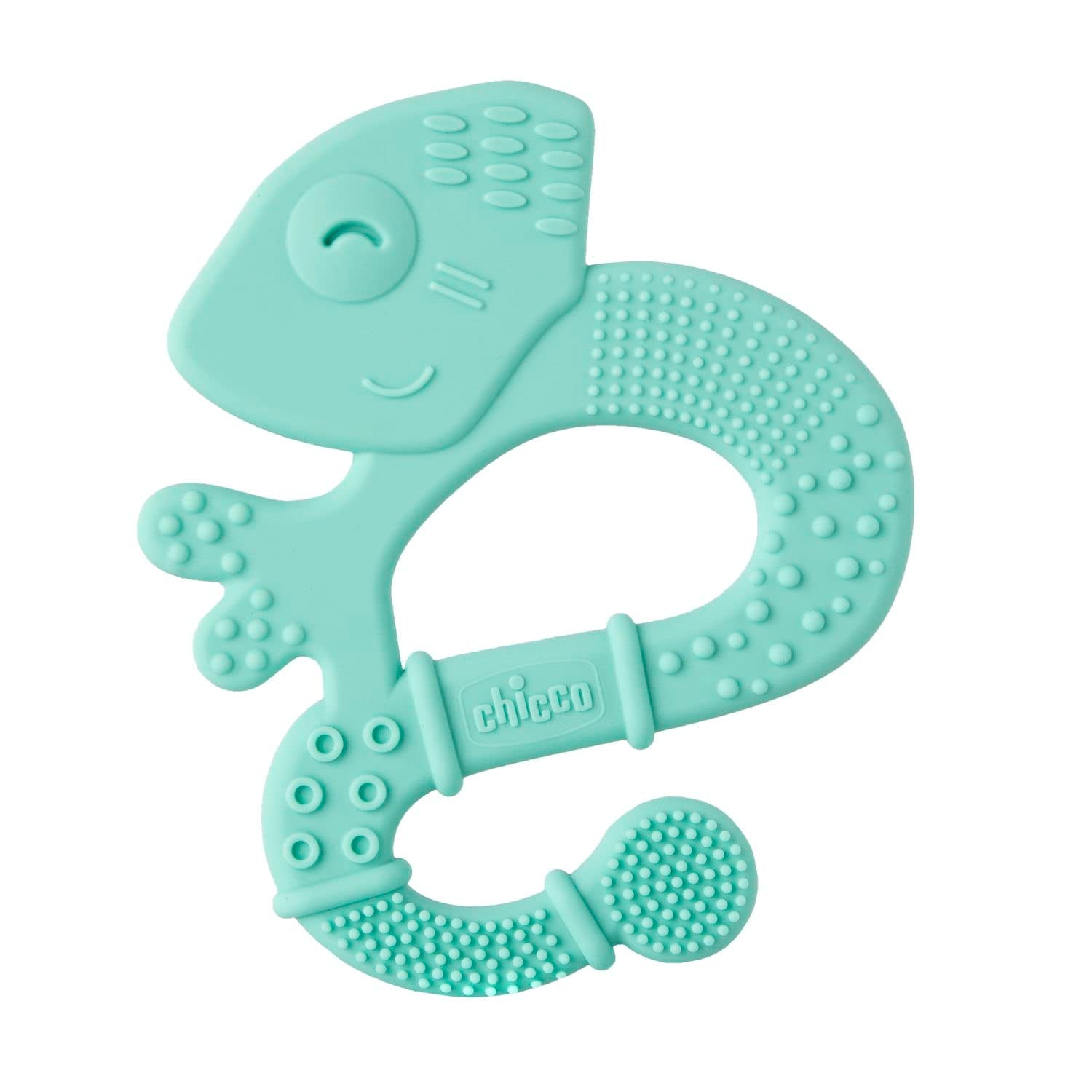 Chicco Soft&Clean Beißring Eidechse, blau, 2M+
