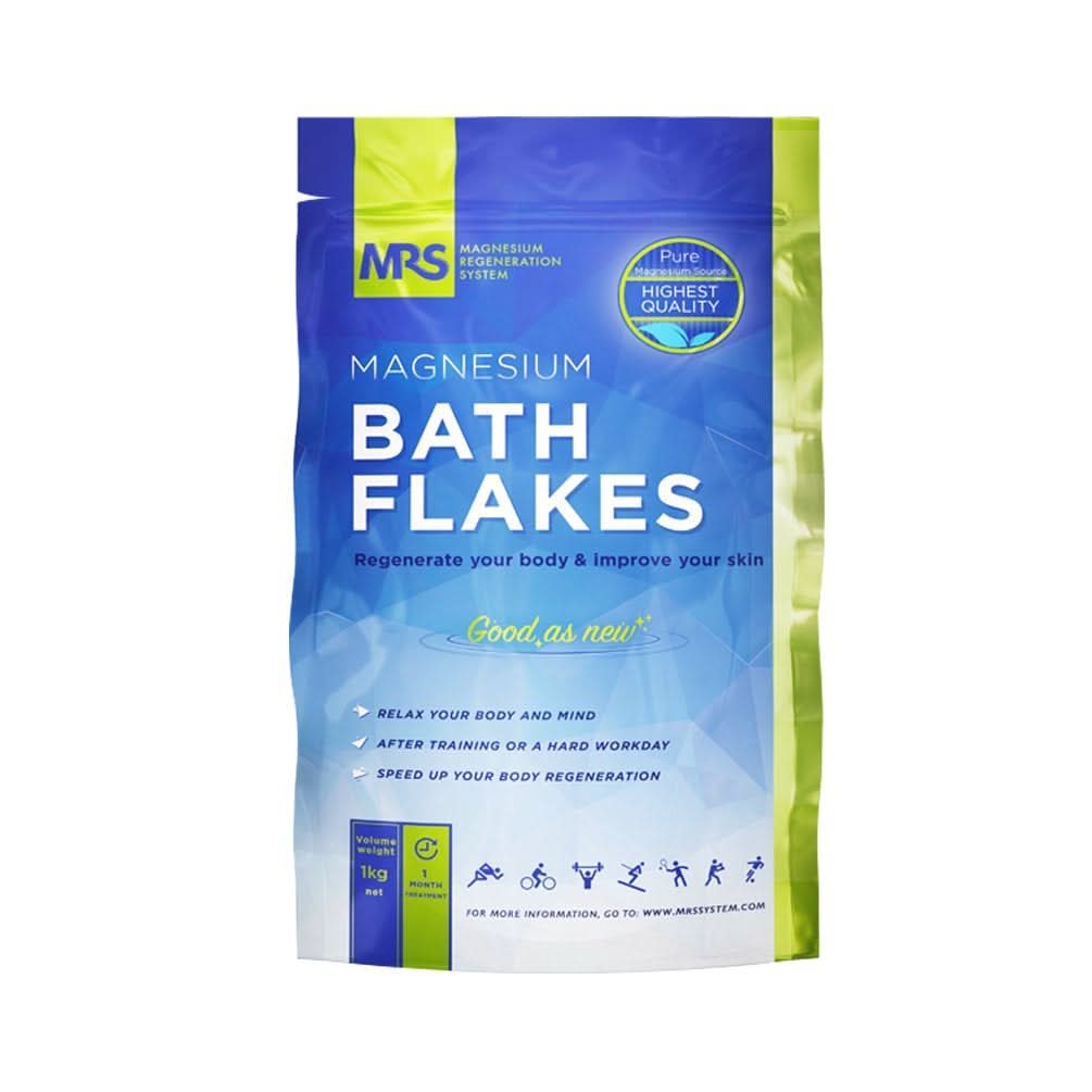 MRS 100 % natürliche Magnesiumchlorid-Flocken – ideales Badesalz für ein Fußbad, Vollbad und gegen Magnesiummangel – 4 kg Dusche und Bad Naty Shop