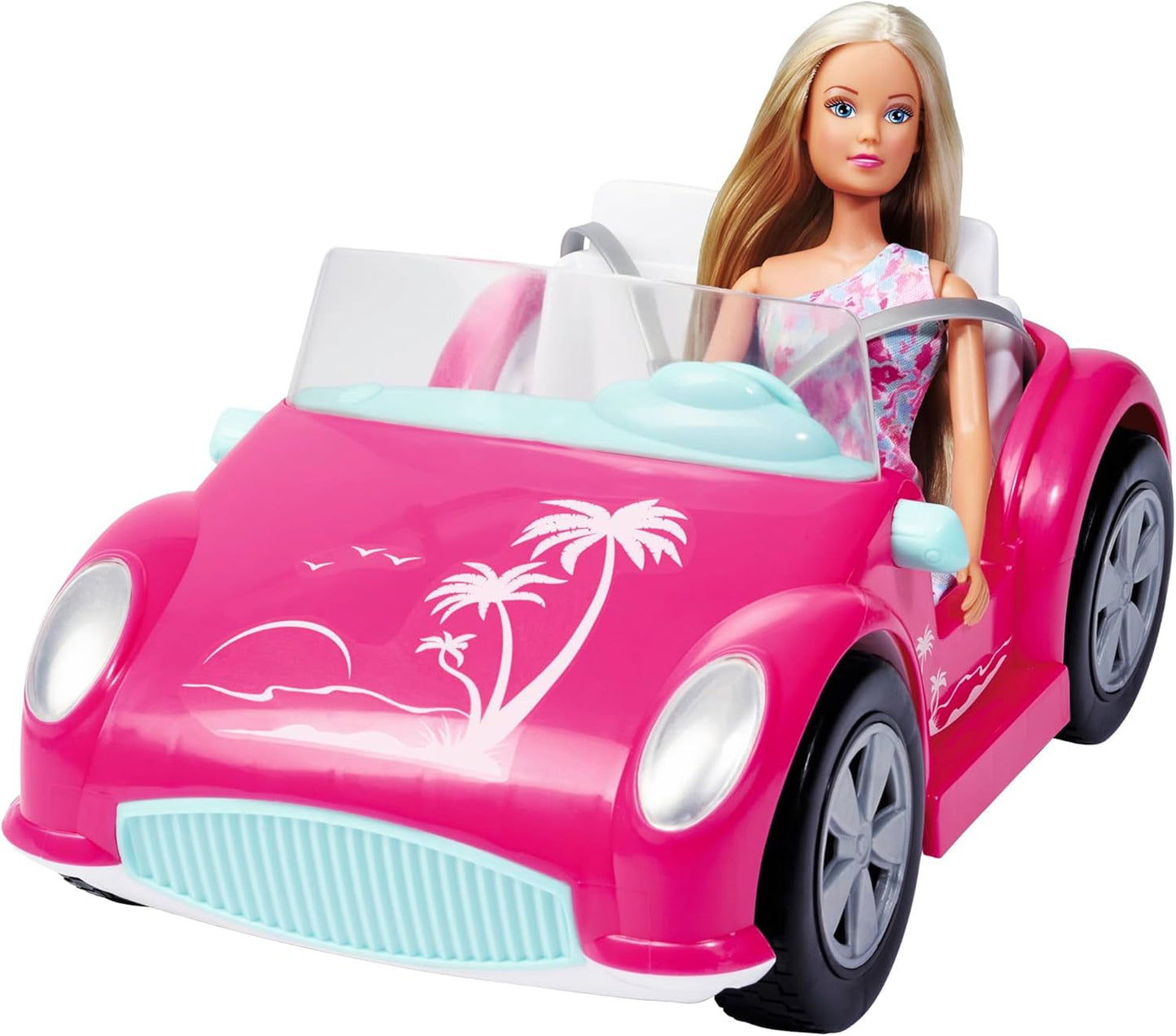 Simba Steffi Love Strandautopuppe im coolen Sommeroutfit mit Strandwagen, 29 cm, ab 3 Jahren
