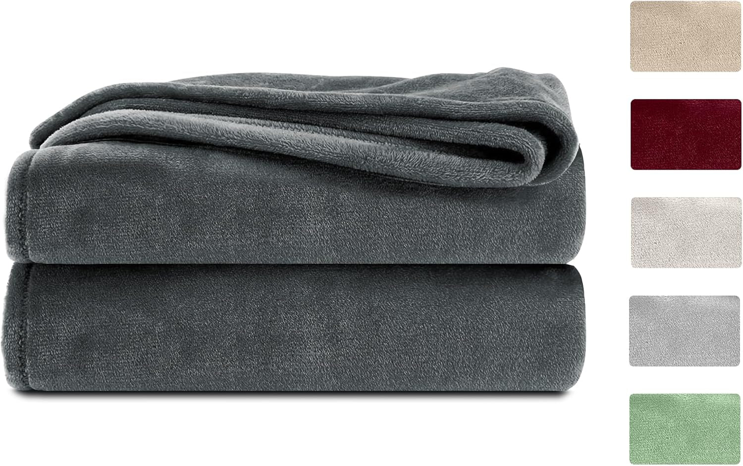 Komfortec Flauschdecke, Kuscheldecke, Fleecedecke, Öko-Tex zertifiziert, superweich, 150X200 cm, 260 g/m², beige Betten und Decken Besuche den Komfortec-Store Anthrazit 220 x 240 cm