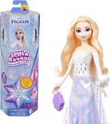 Mattel Disney Die Eiskönigin Elsa Modepuppen-Set, Spin & Reveal mit 11 Überraschungen, darunter 5 Zubehörteile, 5 Aufkleber und eine Spielszene, inspiriert vom Disney-Film, HTG25 Naty Shop Dolls Elsa Doll