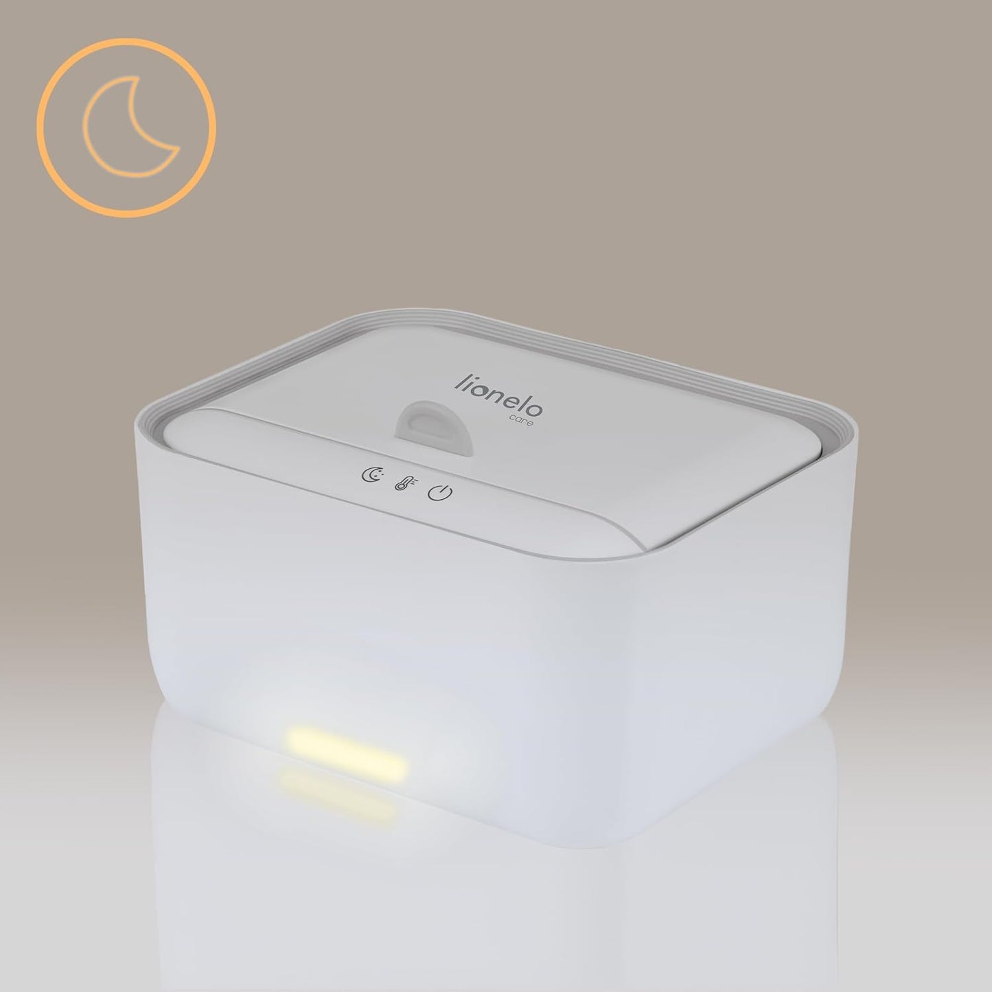 Lionelo BABYBLISS 20W Wärmer für Feuchttücher und kleine Handtücher, 20W für Babys, integriertes Nachtlicht, 3 Heizstufen, Touchpanel, hält die Tücher feucht