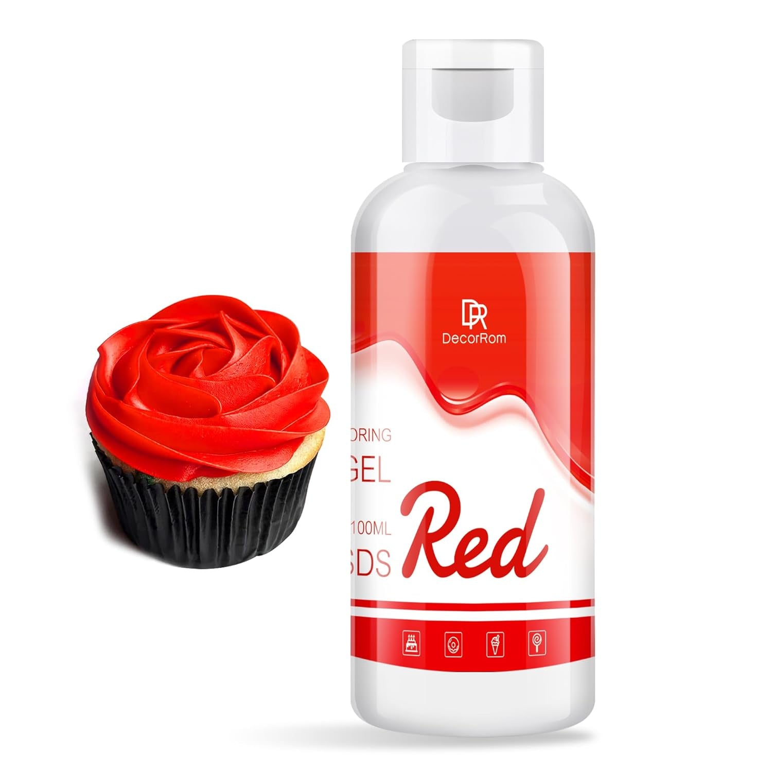 Gel-Lebensmittelfarbe – 120 g konzentrierte Lebensmittelfarbe zum Dekorieren von Kuchen, Backen, Keksen, Macarons – zuckerfreie Lebensmittelfarbe für Getränke, Kuchendekoration, DIY-Schleim, Osterei (weiß)
