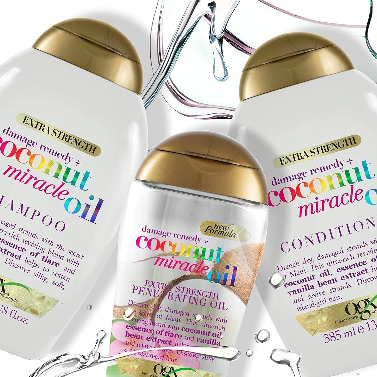 OGX Coconut Miracle Oil Conditioner, feuchtigkeitsspendender Conditioner für die Haarpflege mit Kokosnussöl, 385 ml OGX Hair Care