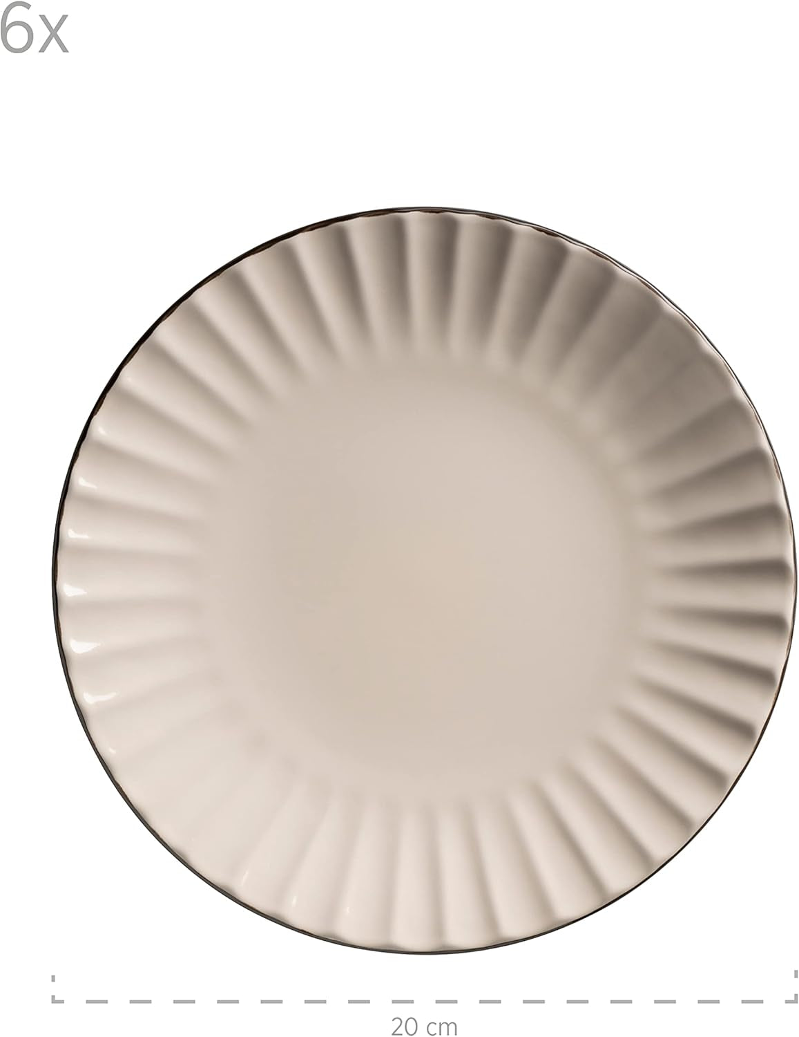 MÄSER 931967 Osita Retro Series 6-Personen-Geschirrset Wave, 18-teiliges rundes Geschirrset, Speiseteller, Dessertteller und Müslischalen, Keramik, Cremeweiß