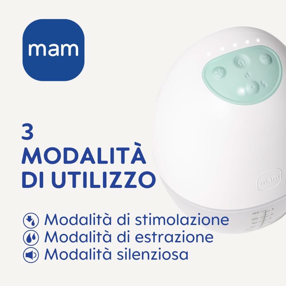 MAM Move Doppelmilchpumpe, tragbar, 3 Betriebsmodi und 5 Intensitätsstufen Zubehör Essen und Stillen Bebe Naty Shop