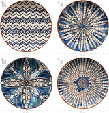 MÄSER 934017 Iberico Blue Tafelservice für 4 Personen, 12-teilig, maurischer Stil, verschiedene Vintage-Designs in Weiß und Blau, Keramik