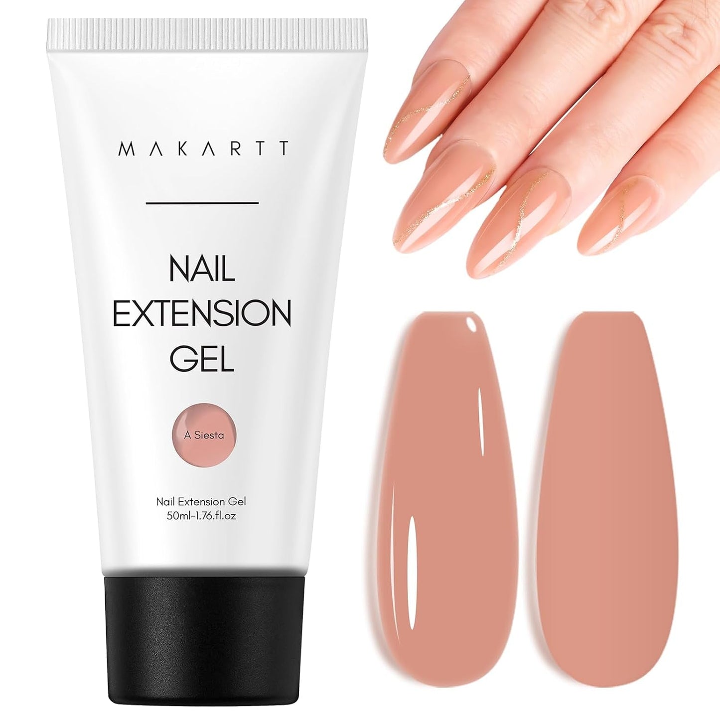 Makartt Poly Nail Extension Gel - 50 ML Extension Builder Acryl Poly Nägel Aufbaugel Extender Gel Für Gelnägel Für Nagelverlängerung, Nagelstärkung, Nail Art Dekoration (Transparent)