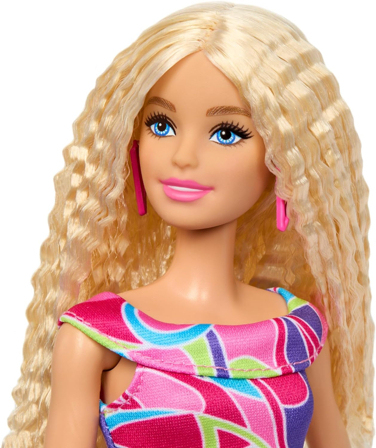 Barbie Fashionistas #223 Puppe mit welligem blonden Haar, Kleid und Accessoires, inspiriert von Totally Hair, Sammler-Modepuppe zum 65-jährigen Jubiläum, HRH20
