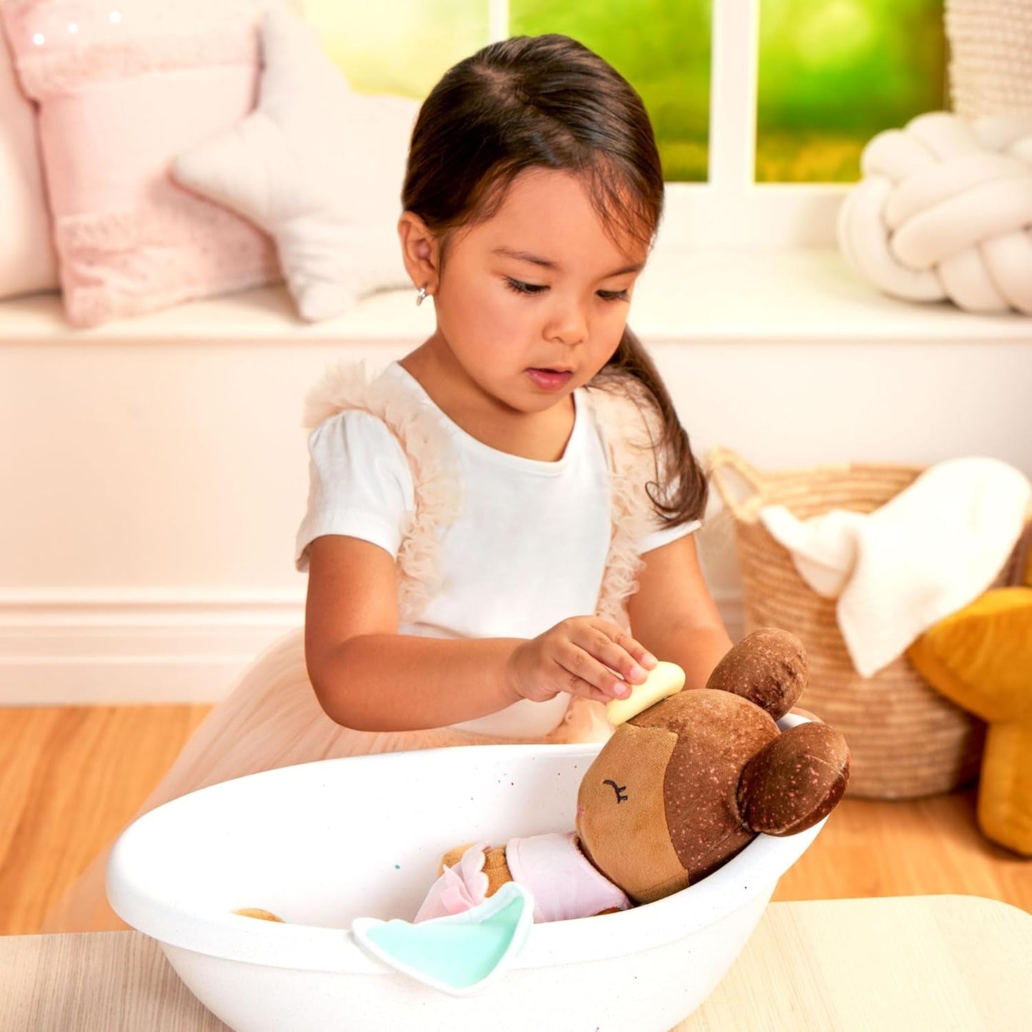 LullaBy – Puppenbadewanne – Badeset – Badespielzeug – Puppenzubehör – Realistisches Wasserspiel – Kinder ab 2 Jahren
