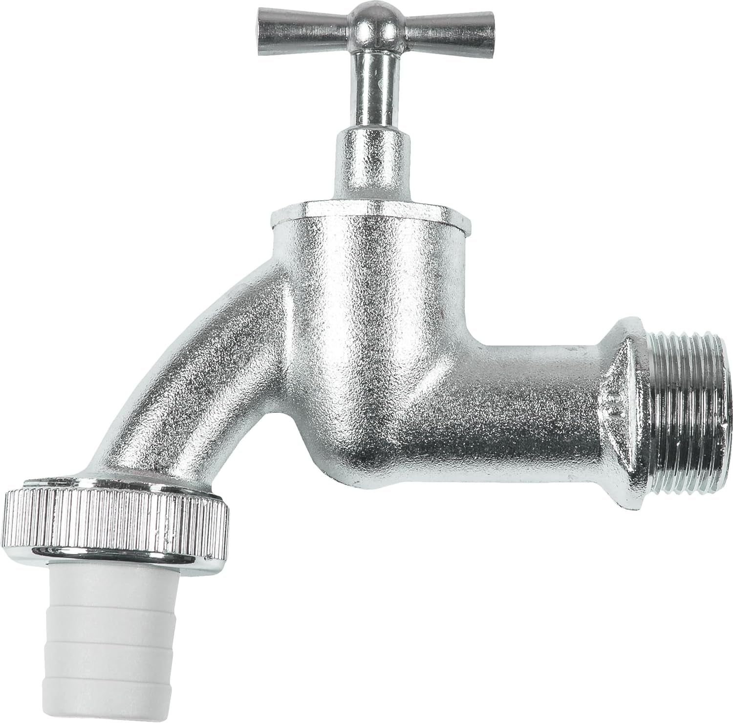 Gehörnter Wasserhahn – 20,95 mm (1/2 Zoll) Außengewinde – inklusive Schlauchanschluss – hochwertiges Messing – ideal als Außenwasserhahn/Regenfass-Wasserhahn/Wasserhahn/Absperrventil/FLOR92590