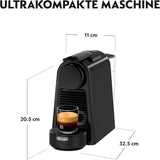 Espressomaschine mit Nespresso De'Longhi Essenza Mini Kapseln, schwarz | Pumpendruck 19 bar | Wassertank 0,6 l | Für Espresso und Lungo | Kleine Espressomaschine – Große Kaffeemomente | EN85.B