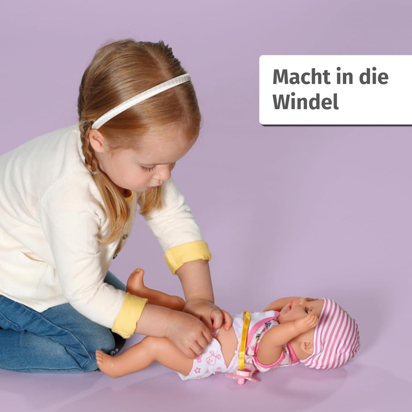 BABY Born Lena (Mädchen) 36 cm, Puppe mit 7 Funktionen für Kinder ab 1 Jahr, funktioniert ohne Batterie, große Puppe 36 cm, 834596 Zapf Creation, rosa Naty Shop-Puppen