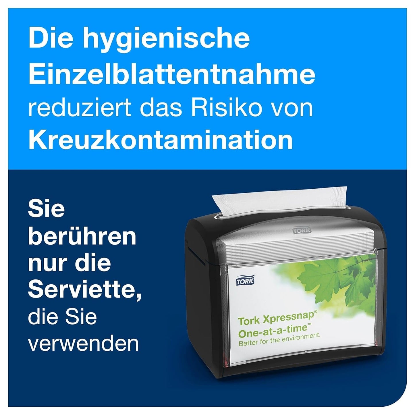 Tork Xpressnap Extra Soft Nature N4 Spenderserviette, Premium, 1/2 x 2-lagig, 21,3 cm x 16,5 cm, 8 × 1.000 Servietten, 12880