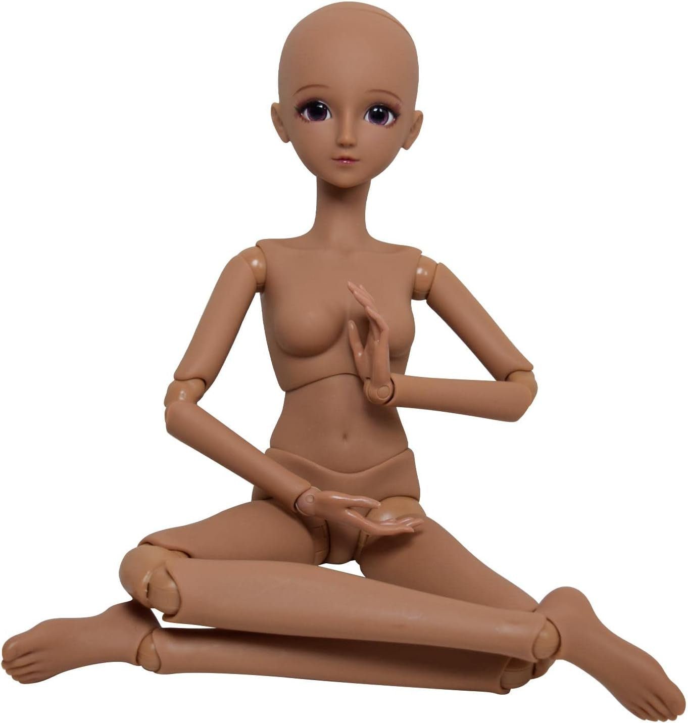1/3 BJD-Puppe, schwarzbraune Haut, Puppenkörper, 60 cm, 24 Zoll Kugelgelenk, SD-Puppen, bewegliche Gelenke, PVC, DIY (Alexia)