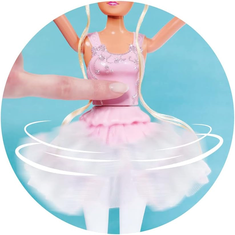 Simba 105733603 - Steffi Love Dancing Ballerina, Steffi als Ballerina-Puppe mit Tierfreund und drehbarem Rock, Spielpuppe 29 cm, ab 3 Jahren