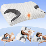 Hydomi Anti-Falten-Kissen 2-in-1 Anti-Aging-Schönheitskissen Orthopädisches Nackenstützkissen Nacken- und Schulterschmerzen Memory-Schaum-Kissen, um Ihren Kopf gerade zu halten Zervikale orthopädische Kissen Naty Shop Weiß