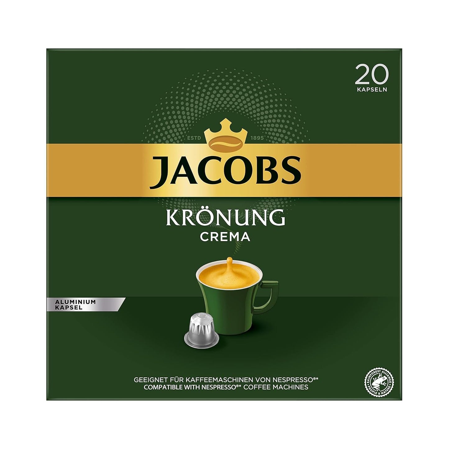 Kaffeekapseln Espresso Intenso, Intensität 10 von 12, 10 x 20 Getränke & Kaffeekapseln Krönung Crema, 200 Nespresso-kompatible Kapseln, 10er Pack, 10 x 20 Getränke, 1040 g