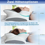 Memory-Schaum-Kissen, Nackenkissen, orthopädisches Kissen – ergonomisches Design, hohle Form für Seiten-, Rücken- und Bauchschläfer. Graue orthopädische Nackenkissen von Naty Shop