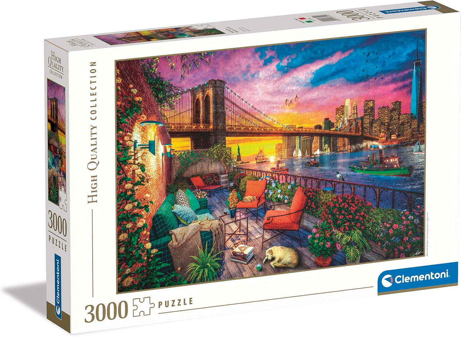 Clementoni – 33552 Collection – Manhattan Balcony Sunset 3000-teiliges Puzzle für Erwachsene und Kinder ab 10 Jahren, Geschicklichkeitsspiel für die ganze Familie. Puzzle Naty Shop Standardtitel
