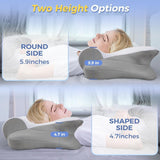 SAHEYER Nackenkissen 2 in 1, ergonomisches Nackenstützkissen und Nackenrollenkissen, orthopädisches Kissen für Seitenschläfer, Memory-Schaum-Kissen für Seitenschläfer, Rücken und Bauch, orthopädische Nackenkissen, Naty Shop