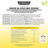 Italienische Bio-Kichererbsen-Penne-Nudeln, 100 % Bio-Kichererbsenmehl, Proteinnudeln, ballaststoffreich, vegan, glutenfrei, 3er-Pack x 350 g