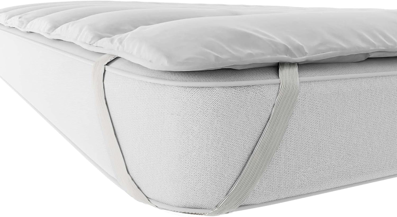 Italienische Bettwäsche, eleganter gesteppter Topper, weiß, Doppelbett. Bettdecken und Steppdecken Naty Shop
