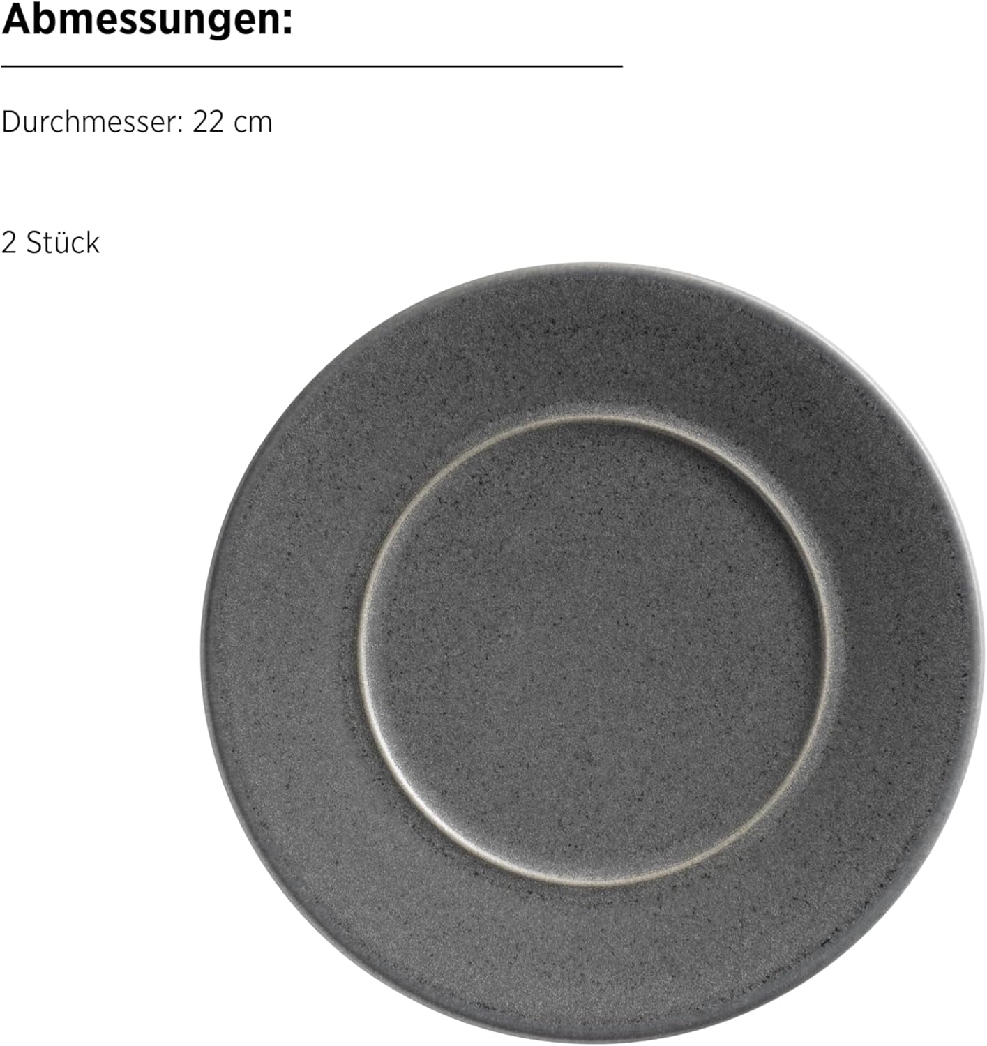 MÄSER Serie Unico, Tafelservice für 2 Personen, zeitlos, elegant, 8-teiliges Tischservice aus Keramik, Steingut, Anthrazit