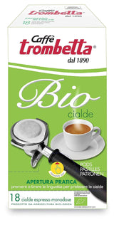 Caffè Trombetta ESE Kaffeepads, italienischer Kaffee, reichhaltiges Aroma und samtiger Gesmack Biologisch - 1 Packungen zu je 18 Kaffeepads