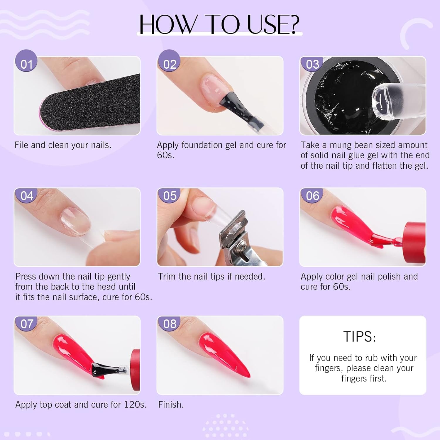 SAVILAND Fester Nagelkleber Gel: 30-Tage Lang Anhaltender Stronger Nagelkleber Für Press on Nails Falsche Nagelspitzen 15Ml U V Nagelkleber 3D Gel-Nagelkunst-Kleber Für Verwendung Im Salon Zu Hause
