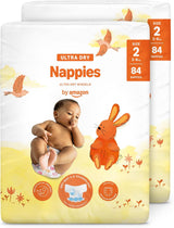 Amazon Ultra Dry Windeln, Größe 1 (2–5 kg) – Monatsbox, Weiß, 96 Stück (2 Packungen à 48 Stück) (ehemals Marke Mama Bear, identisches Produkt)
